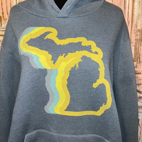 Cozy Gray Hoodie with Michigan Design - Picture 2 of 4